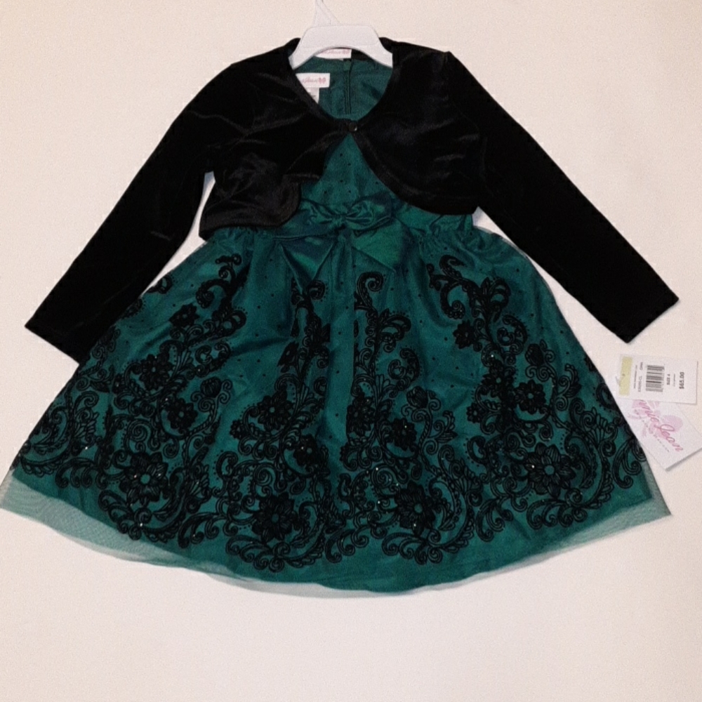 Two piece Bonnie Jean Dress and Cardigan